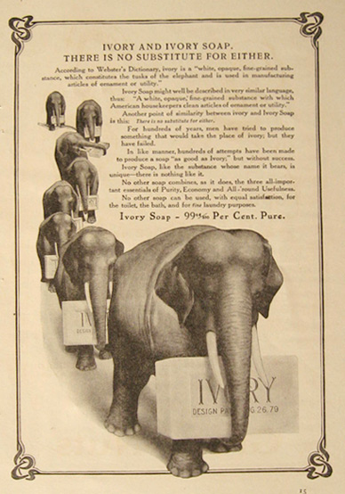 1908 Ivory Soap Ad ~ Elephants