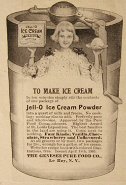 1905 Jello Ice Cream Powder Ad