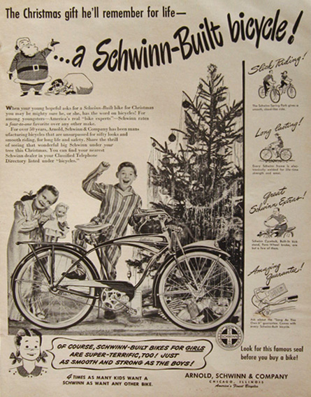 1948 Vintage Schwinn Bicycle Ad