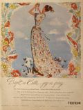 1948 Textron Hostess Coat Ad ~ Easter Lambs, Bunnies