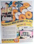 1939 Mayflower & Downyflake Donuts Ad ~ At The World's Fair