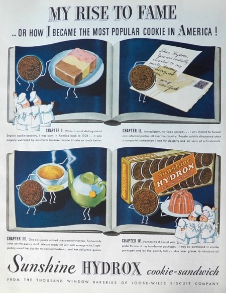 1935 Hydrox Cookies Ad ~ Cookie's Rise to Fame