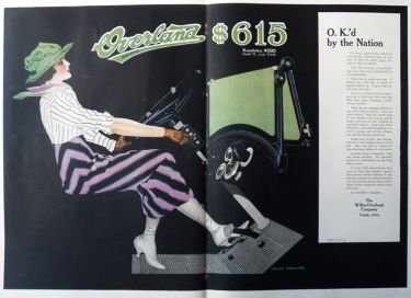 1916 Large Willys Overland Ad ~ Coles Phillips