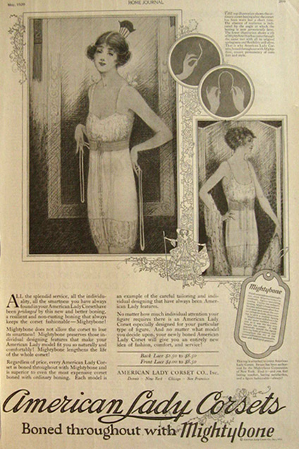 1920 American Lady Corsets with Mightybone Ad, Vintage Clothing ...