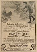 1912 American Woolen Company Ad ~ Forestry Cloth