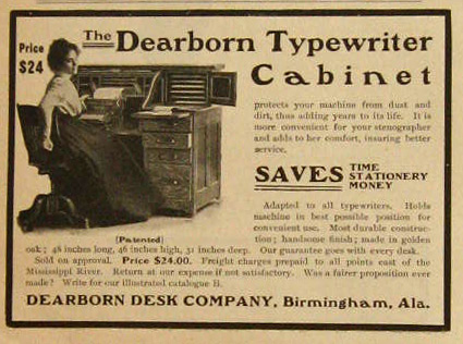 1900 Dearborn Typewriter Cabinet Ad