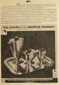 1928 International Silverplate Tea Service Ad ~ Ile de France