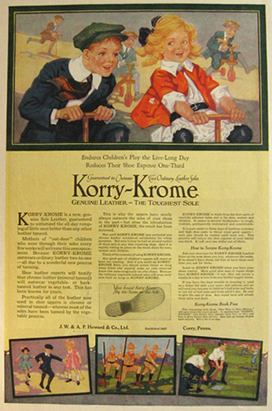 1918 Korry-Krome Children's Leather Shoe Soles Ad