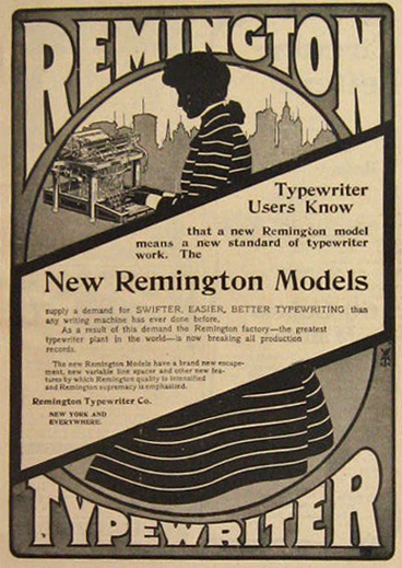 1906 Antique Remington Typewriter Ad