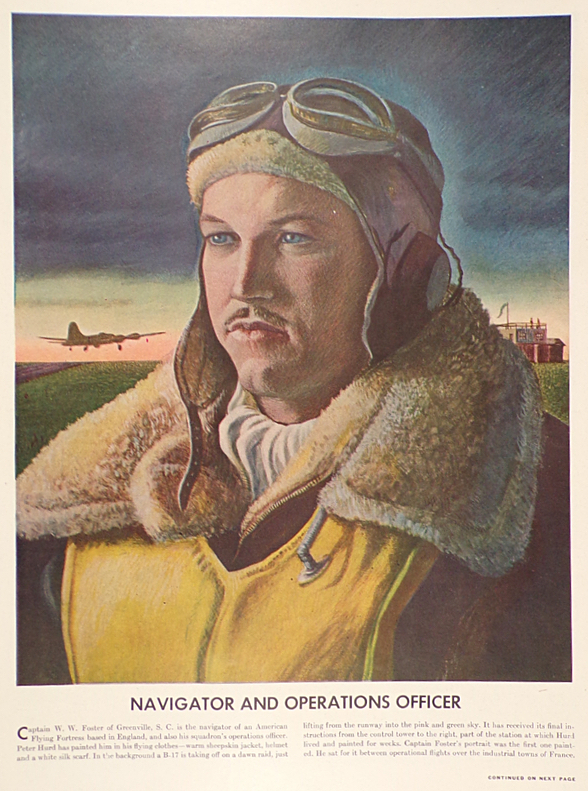 1943 Peter Hurd Article & Artwork ~ US Airmen Color Art