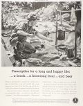 1941 United Brewers Beer Ad ~ A Brook, Trout, & Beer
