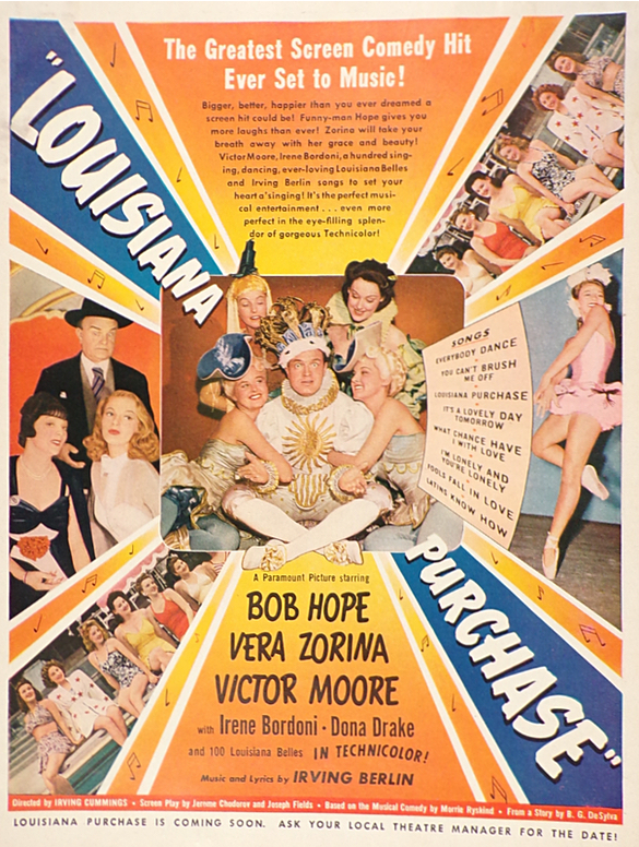 1941 Movie Ad ~ Louisiana Purchase ~ Bob Hope