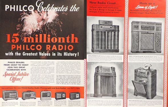 1940 Philco Radio Ad ~ Portables and Consoles