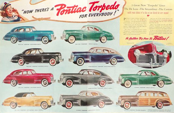 1940 Pontiac Torpedo Ad ~ 2 Pages ~ Several Models