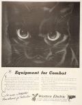 1943 WWII Western Electric Ad ~ Electrical Cats ~ Night Vision