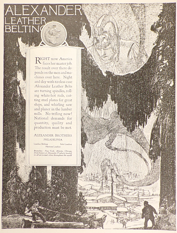 1918 Alexander Leather Belts Belting Ad