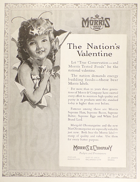 1918 Morris Foods Ad ~ The Nation's Valentine