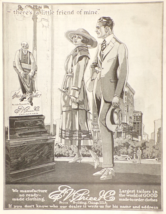 1918 E.V Price Men's Tailors Ad
