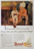 1929 Bond Bread Ad ~ Boy with Grandma