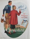 1937 Chesterfield Cigarettes Ad ~ Football Guy & His Girl