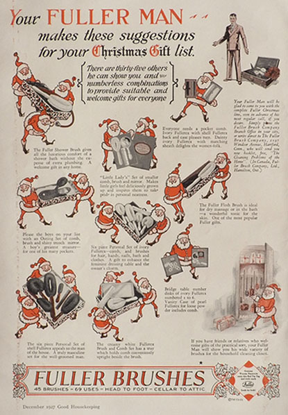 1927 Fuller Brush Ad ~ Little Santa Elves