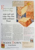 1930 Swans Down Flour Ad ~ Hot Milk Sponge Cake Recipe
