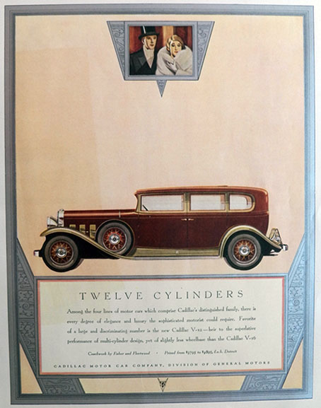 1931 Cadillac V-12 Ad ~ Elegance & Luxury