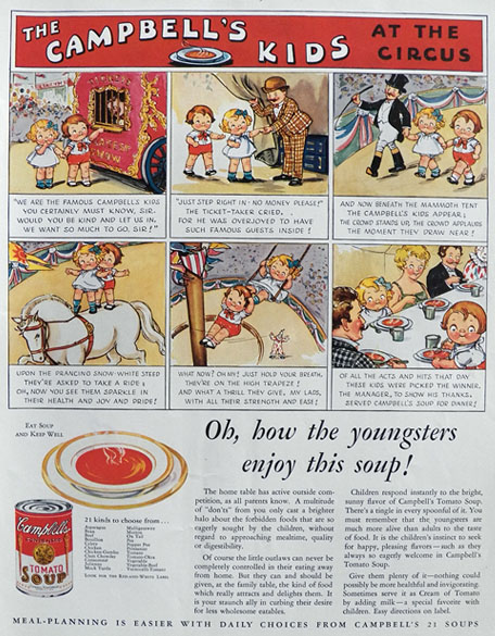 1933 Campbell's Soup Ad ~ Grace Wiederseim Comic Strip