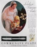 1933 Community Plate Silverware Ad ~ Lady Hamilton Pattern