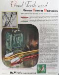 1931 Dr. Wests's Toothbrush Ad ~ Good Teeth