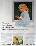 1931 Mulsified Cocoanut Oil Shampoo Ad ~ Child With Butterflies