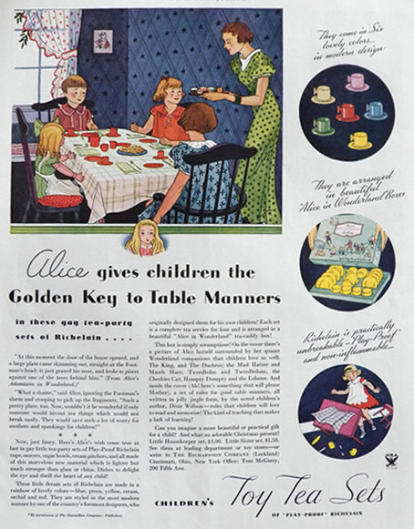 1933 Alice In Wonderland Tea Set Ad