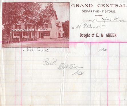 1901 Antique Billhead ~ Grand Central Dept. Store, Sayville NY with Photo