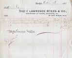 1865 Antique Billhead ~ Lawrence Myers Wines, Brandies ~ NYC