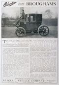 1902 Columbia Electric Broughams Ad ~ Photo in Central Park