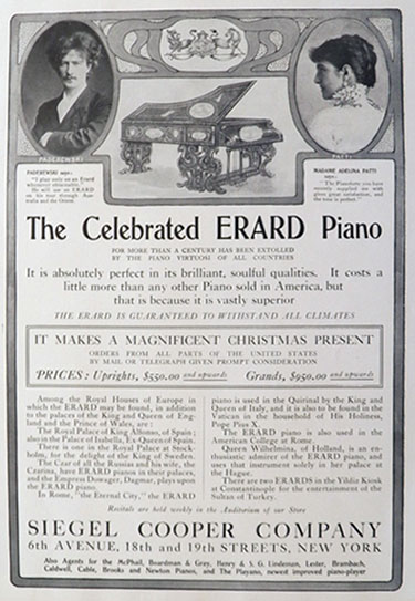 1903 Erard Piano Ad ~ Vastly Superior