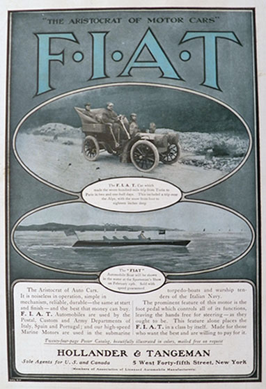 1903 Fiat Automobile Ad ~ Aristocrat of Motor Cars