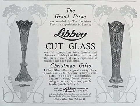 1904 Libbey Cut Glass Ad ~ Exhibit Pieces, Louisiana Expo