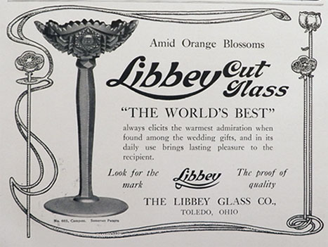 1904 Libbey Cut Glass Ad ~ Somerset Compote