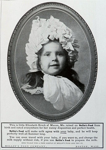 1905 Mellin's Food Ad ~ Elizabeth Brock, Macon, MO