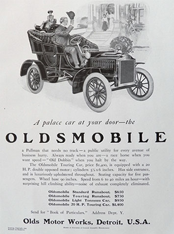 1905 Oldsmobile Touring Car Ad ~ Palace Car