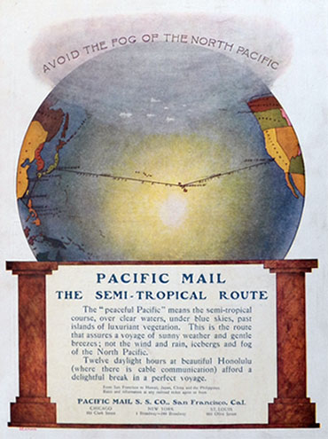 1905 Pacific Mail Steamship Ad ~ Avoid the Fog