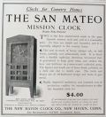 1904 New Haven Clock Ad ~ San Mateo Mission Clock