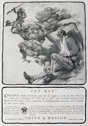 1903 Smith & Wesson Revolver Ad ~ "At Bay"