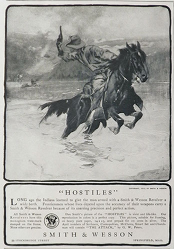 1903 Smith & Wesson Revolver Ad ~ "Hostiles"