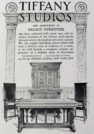 1903 Tiffany Studios Furniture Ad