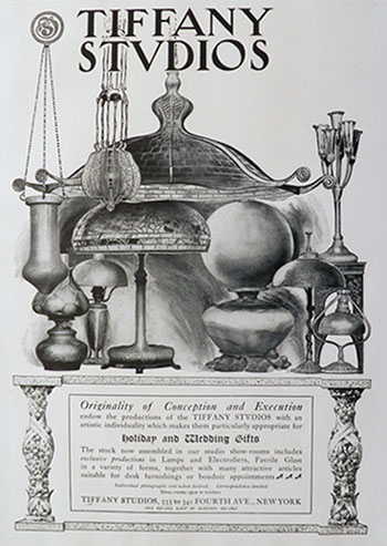 1903 Tiffany Studios Large Format Ad ~ Holiday Gifts