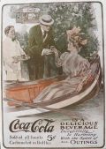 1906 Original Coca Cola Coke Ad ~ Massengale ~ Woman in Canoe