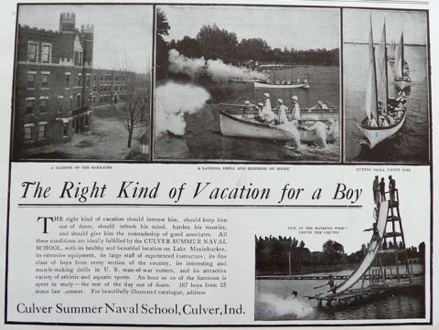 1906 Culver Naval School Ad ~ Right Kind of Vacation for a Boy