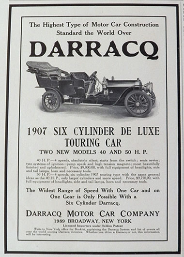 1907 Darracq Touring Car Ad